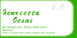henrietta ocsai business card
