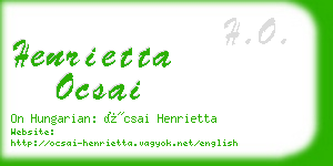 henrietta ocsai business card